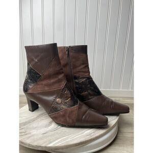 Monzo & Franco Oyster Patchwork Boots 7.5W